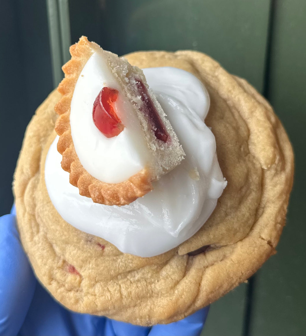 Cherry Bakewell Cookie ^