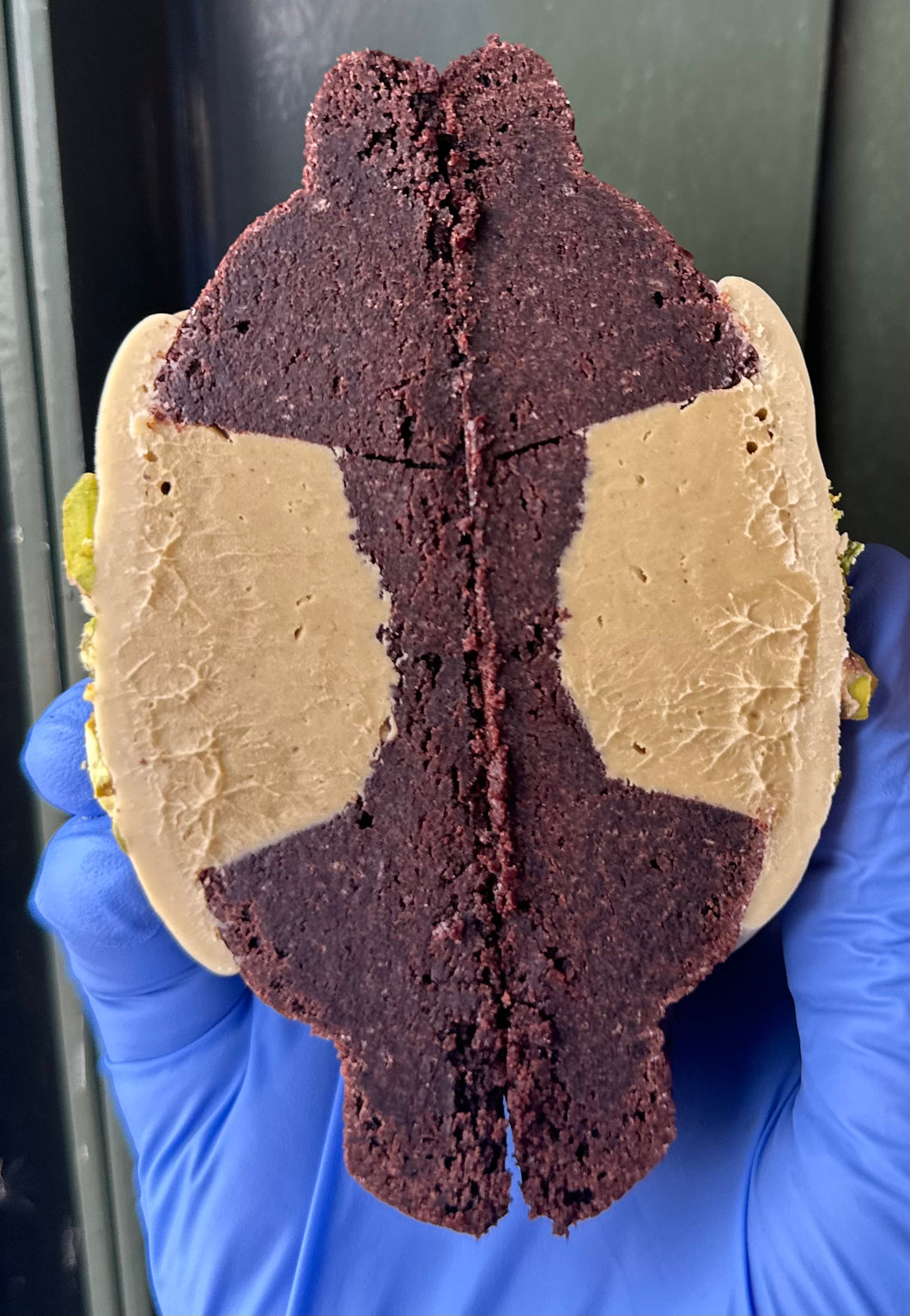 Chocolate Pistachio Stuffed Cookie ^