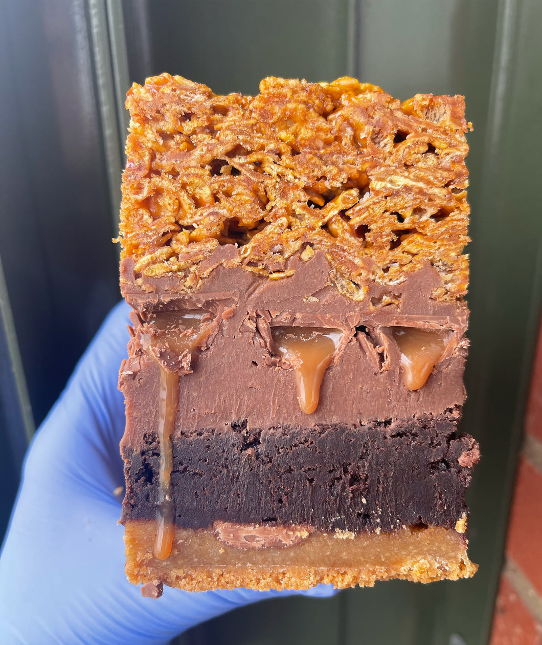 Chocolate Caramel Cornflake Brookie